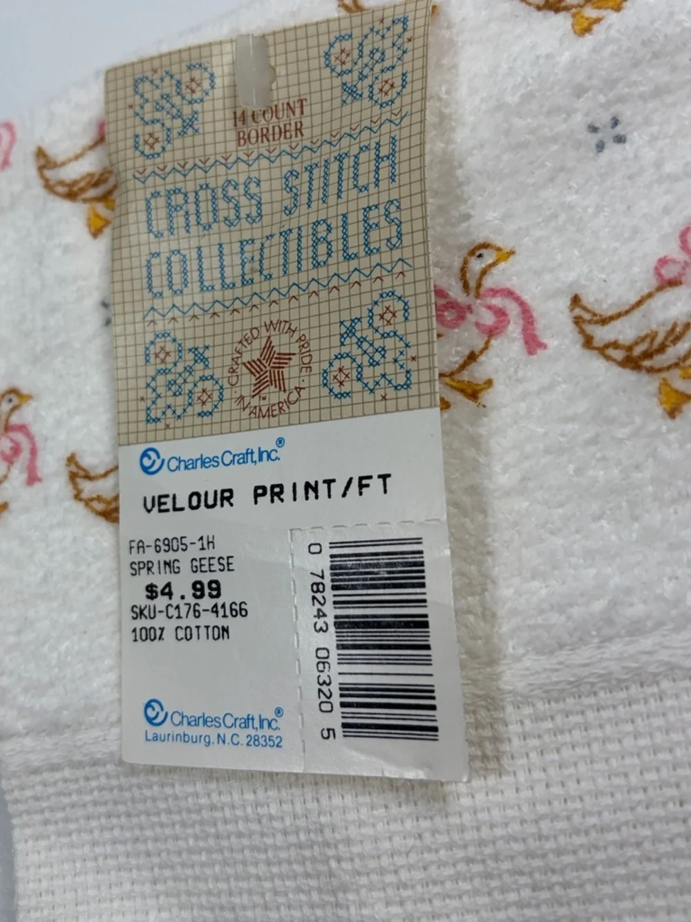 Vintage Cross stitch collectibles spring geese hand towels NWT goose geese ducks - Picture 2 of 10